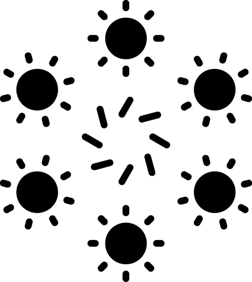 icona del glifo con fuochi d'artificio vettore