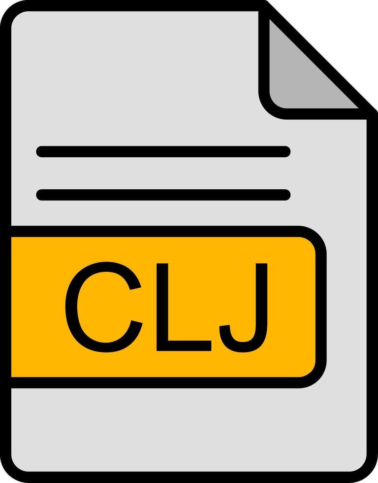 clj file formato linea pieno icona vettore