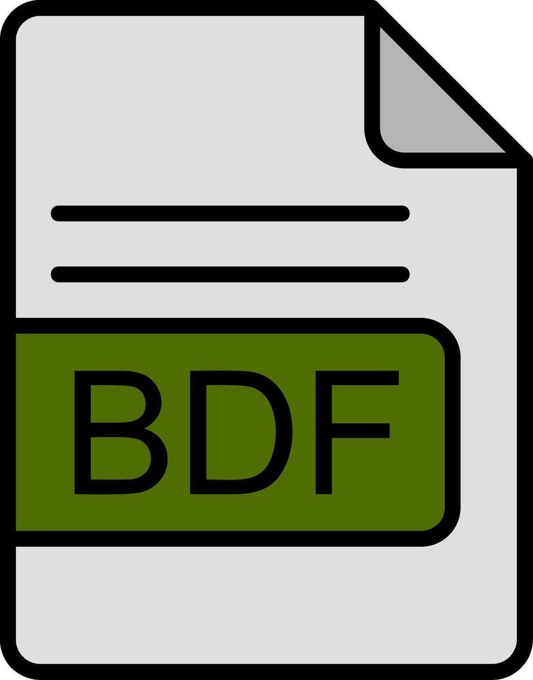 bdf file formato linea pieno icona vettore