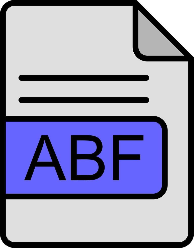 abf file formato linea pieno icona vettore