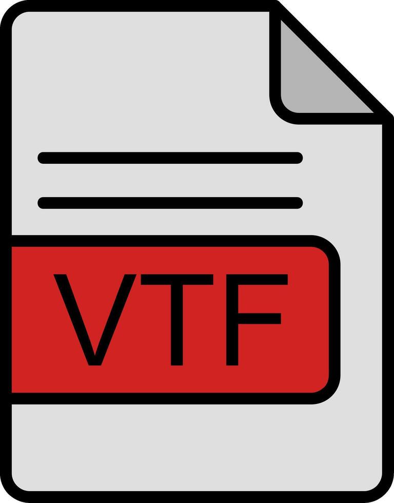 vtf file formato linea pieno icona vettore
