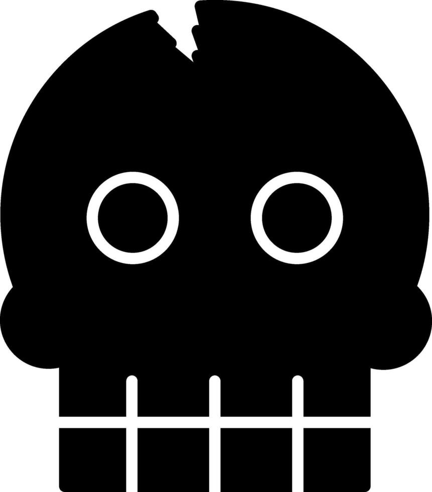 icona del glifo con teschio vettore