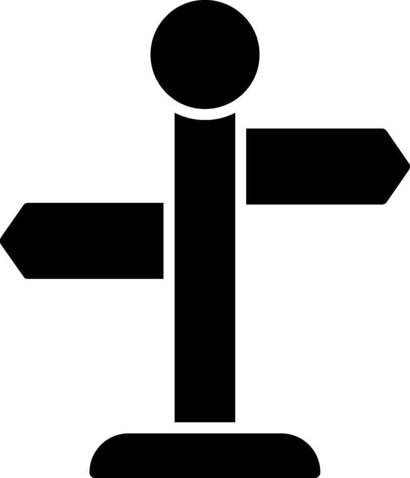 icona del glifo del segnale di direzione vettore