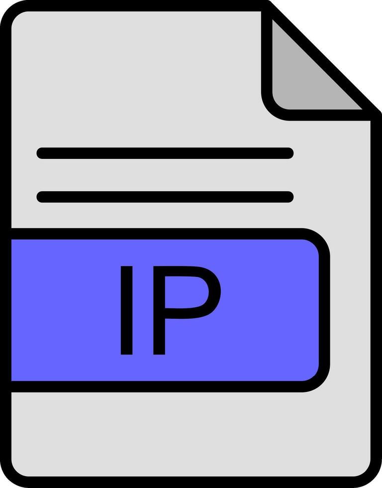 ip file formato linea pieno icona vettore
