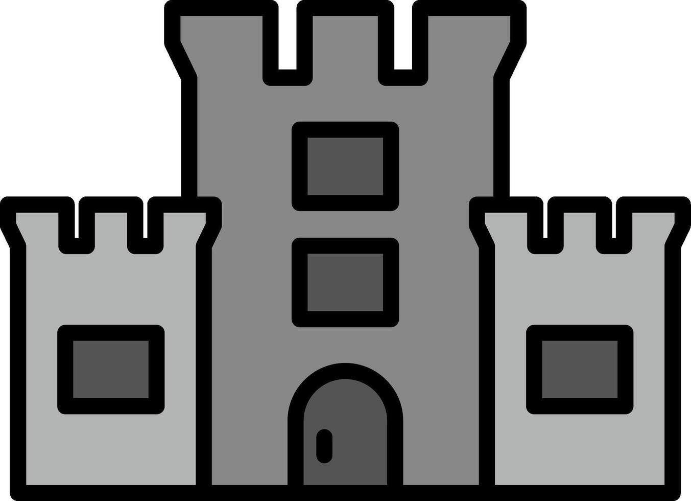 castello linea pieno icona vettore