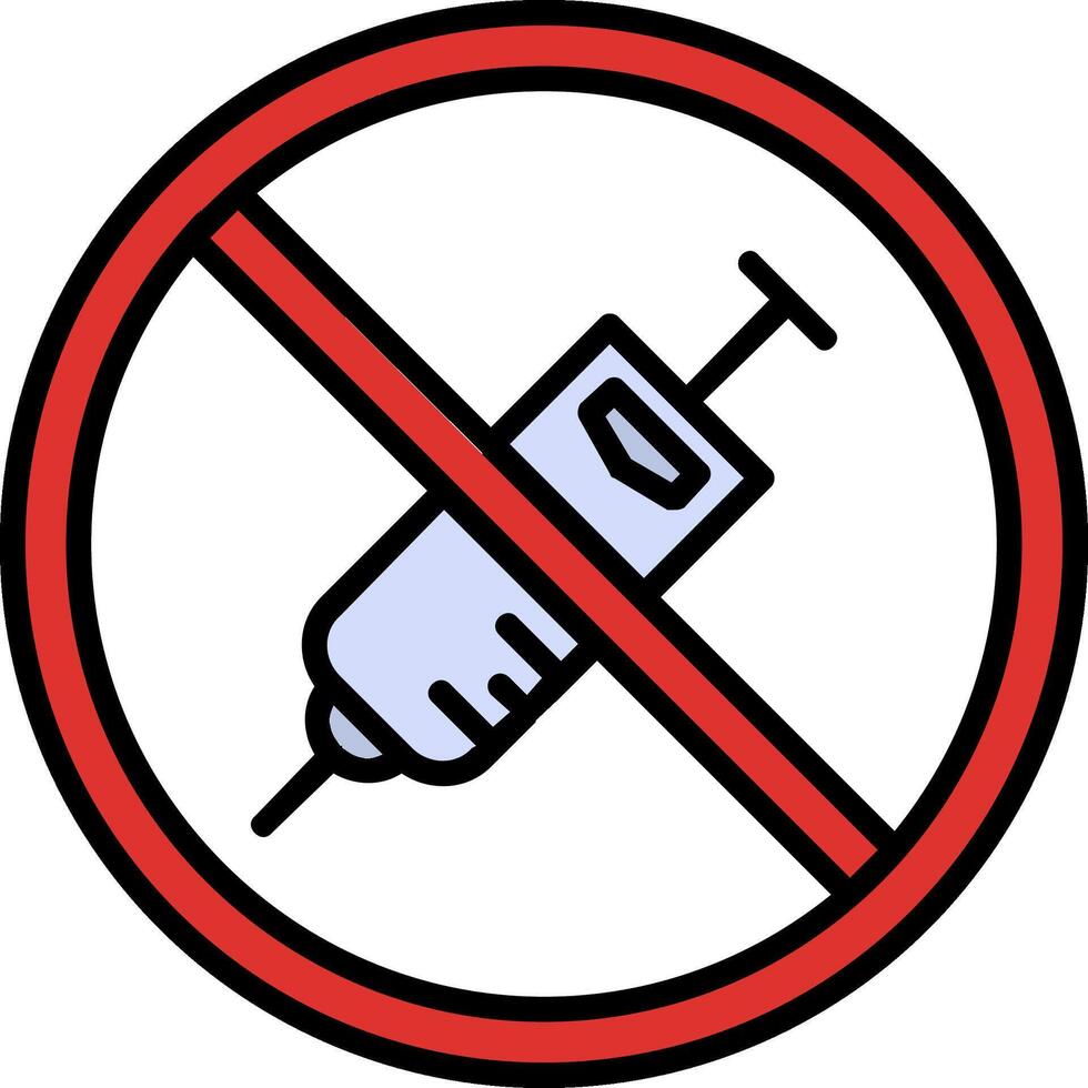Proibito cartello linea pieno icona vettore