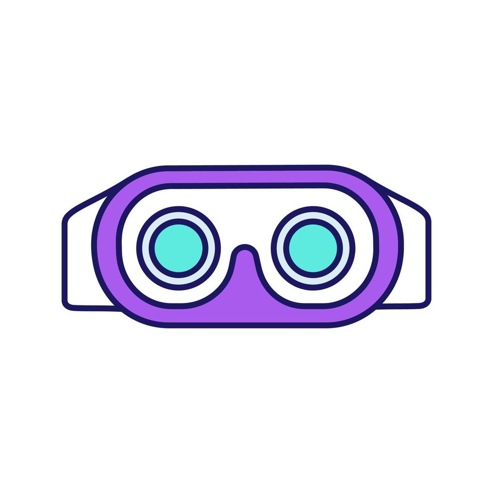 auricolare vr all'interno dell'icona del colore della vista. set di maschere per realtà virtuale. occhiali 3d vr, occhiali. illustrazione vettoriale isolato