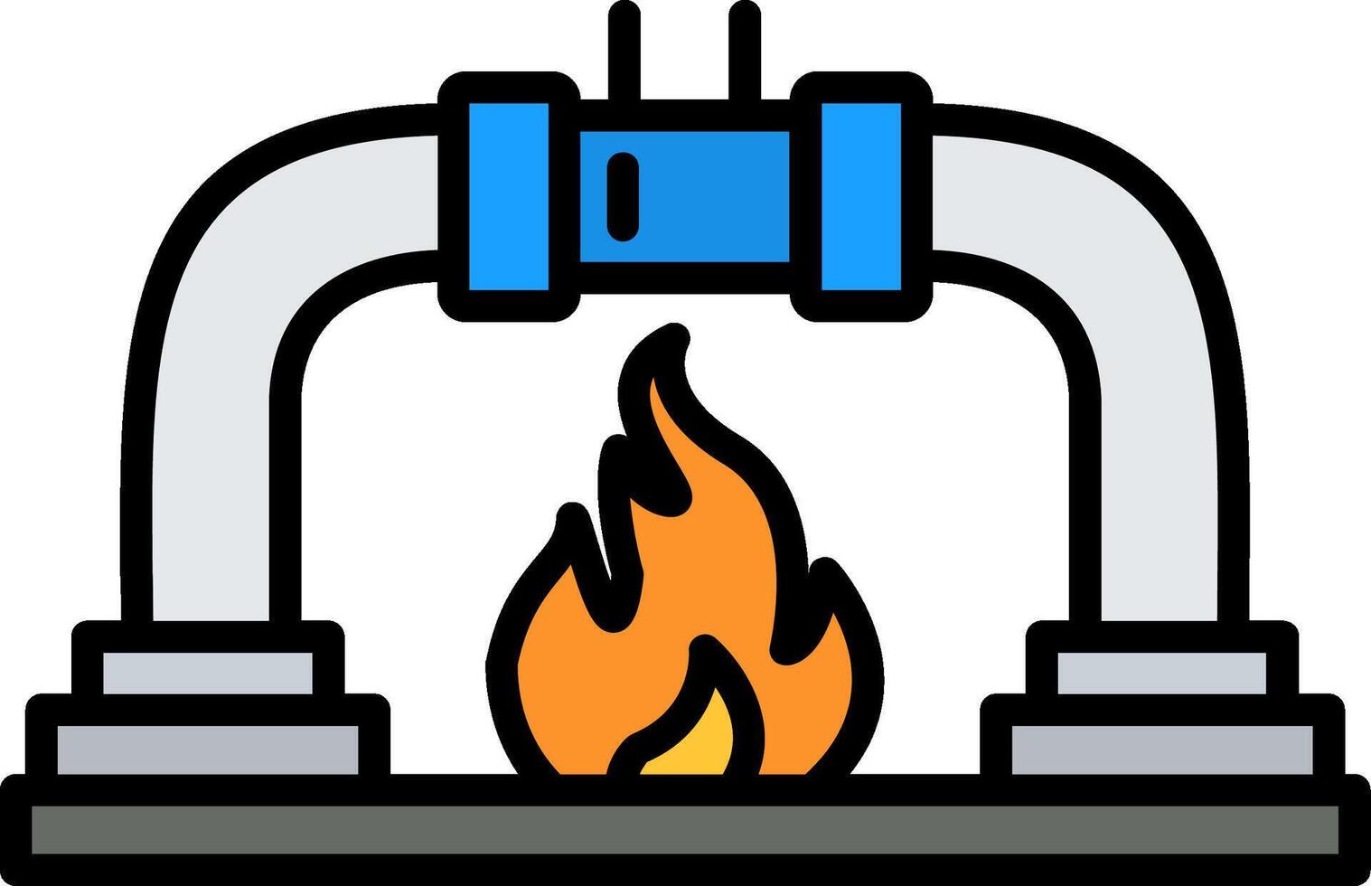 gas tubatura linea pieno icona vettore