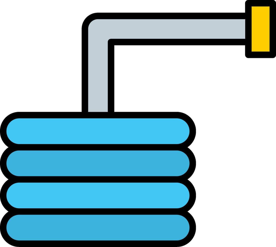 acqua tubo flessibile linea pieno icona vettore
