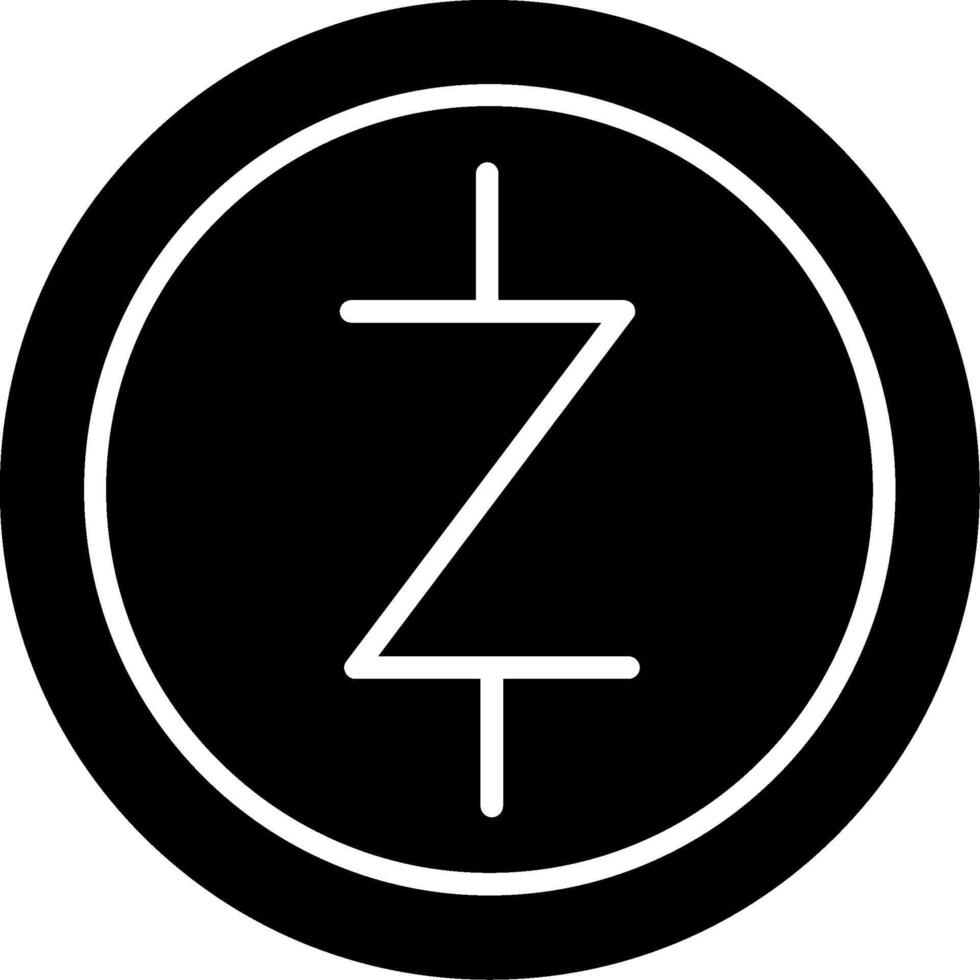 zcash glifo icona vettore