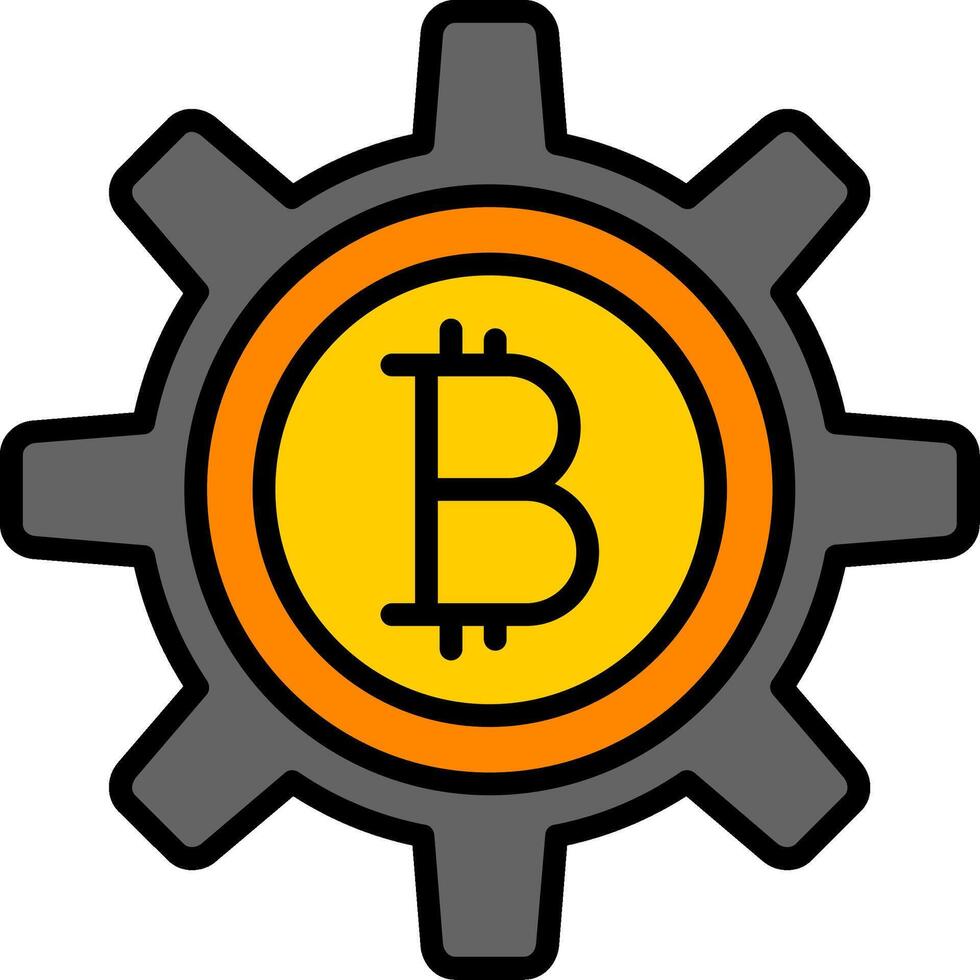 bitcoin gestione linea pieno icona vettore