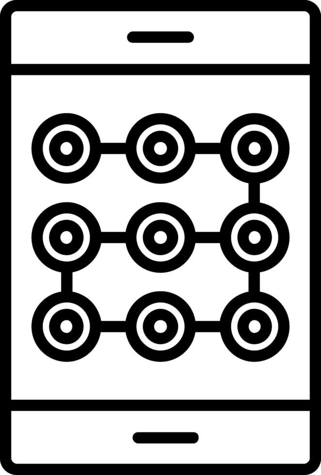 serratura modello linea pieno icona vettore