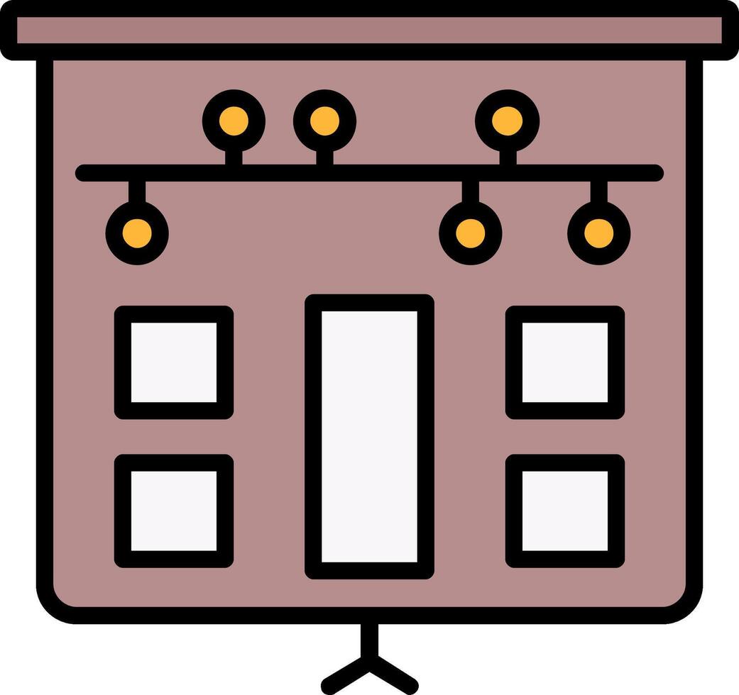 storyboard linea pieno icona vettore