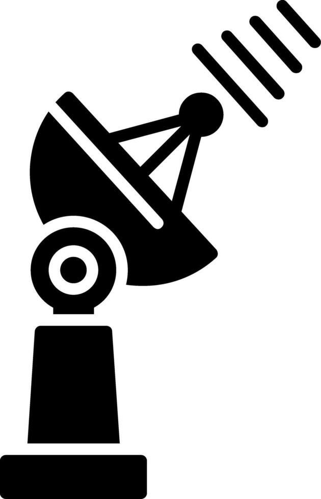icona del glifo con parabola satellitare vettore