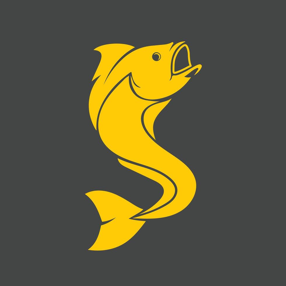 S iniziale pesce logo vettore