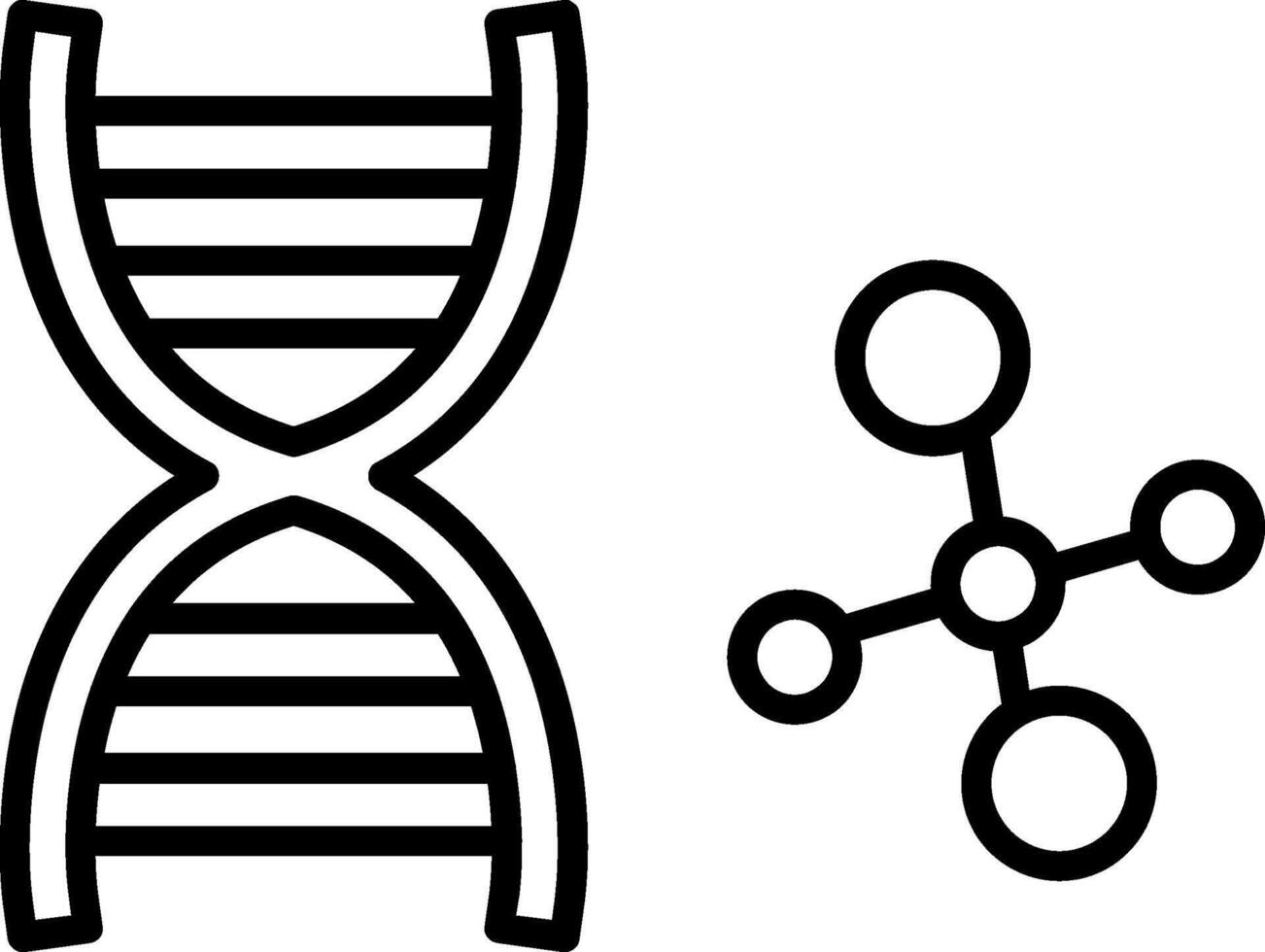 icona della linea del dna vettore