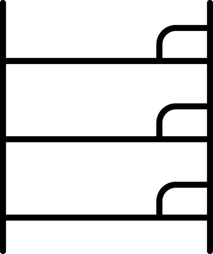 icona della linea del letto a castello vettore