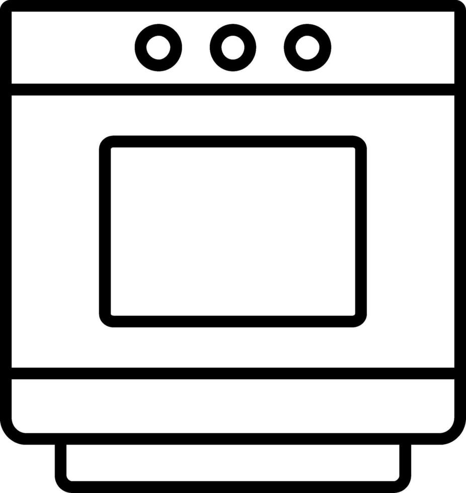 icona della linea del forno vettore