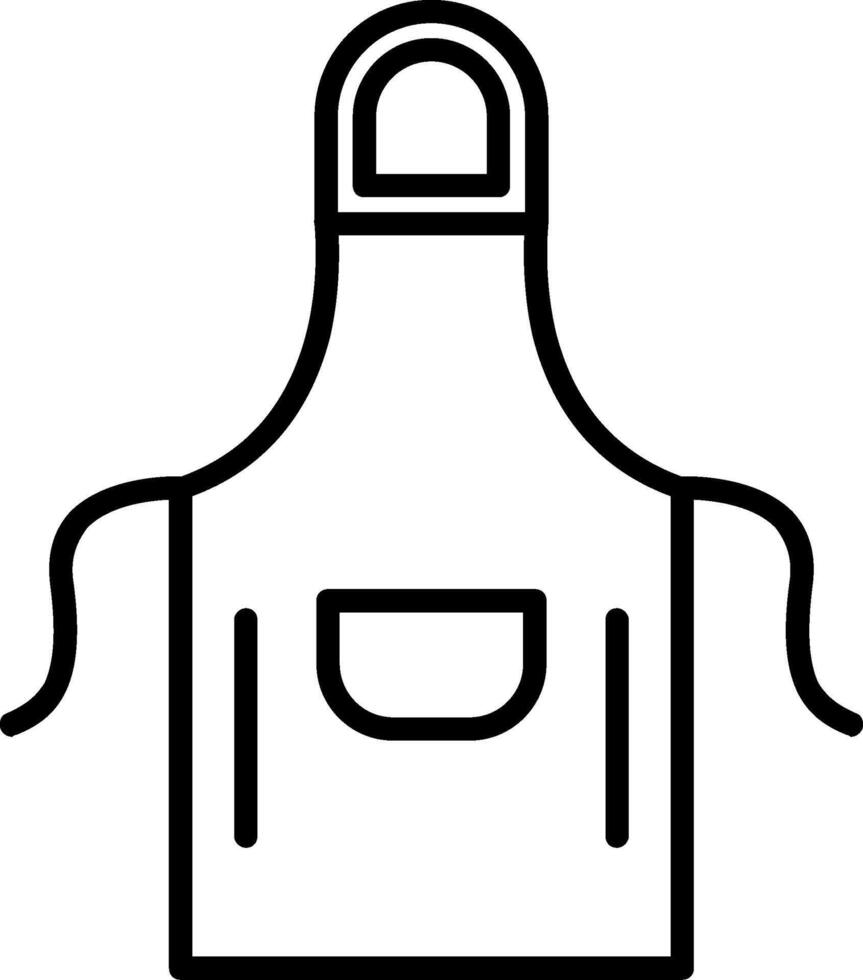icona della linea del grembiule vettore