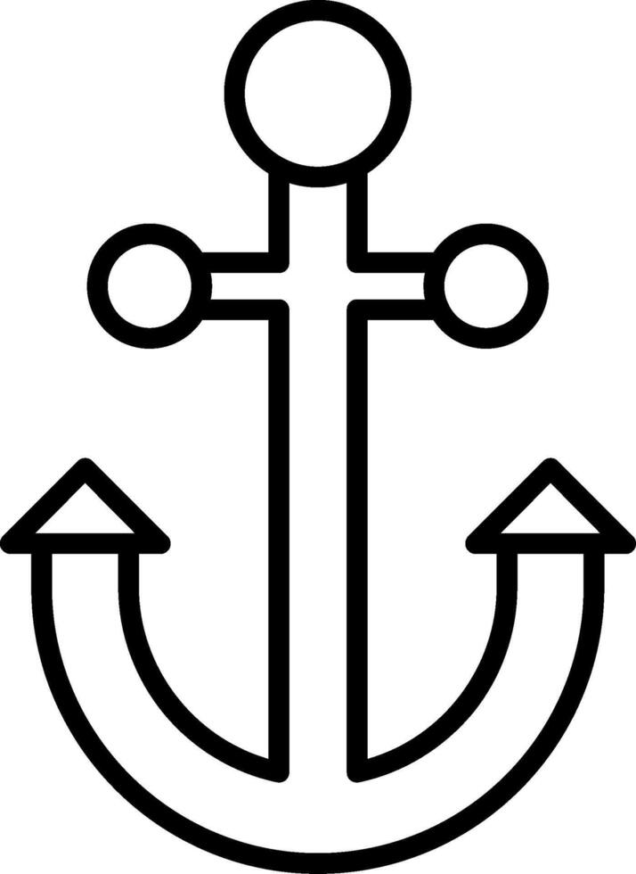 icona della linea di ancoraggio vettore
