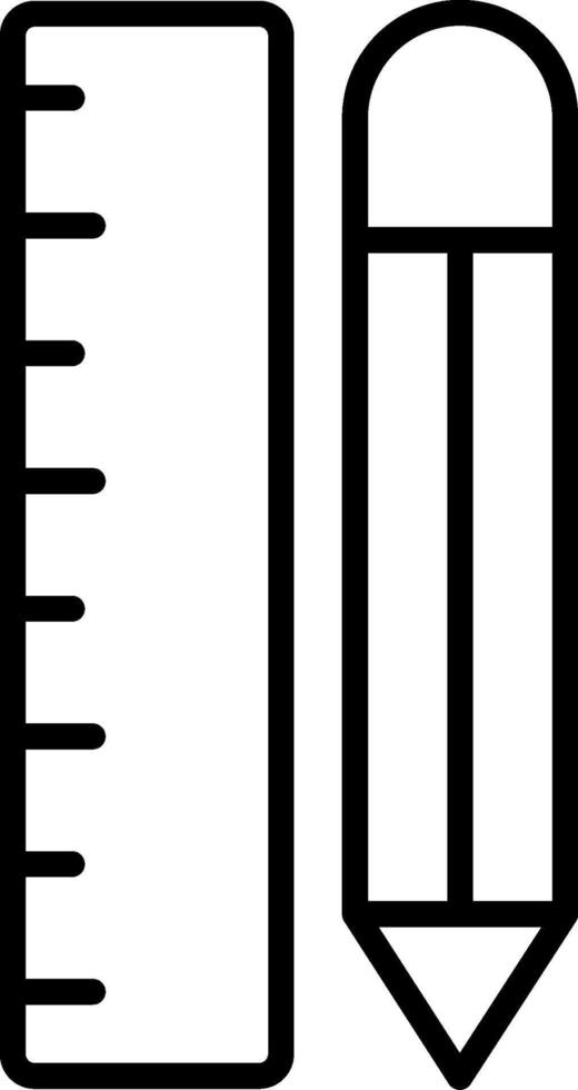 icona della linea del righello vettore