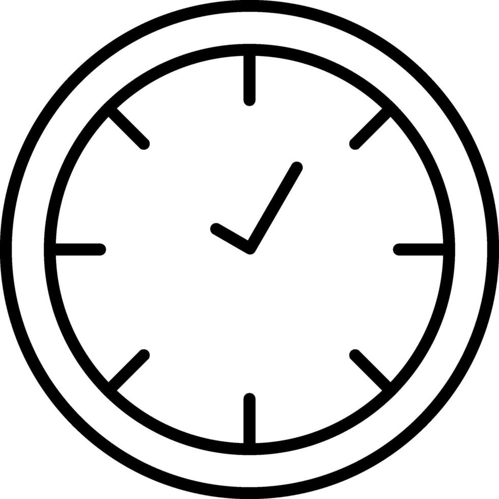 icona della linea dell'orologio vettore