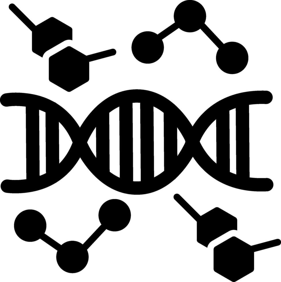 icona del glifo del dna vettore