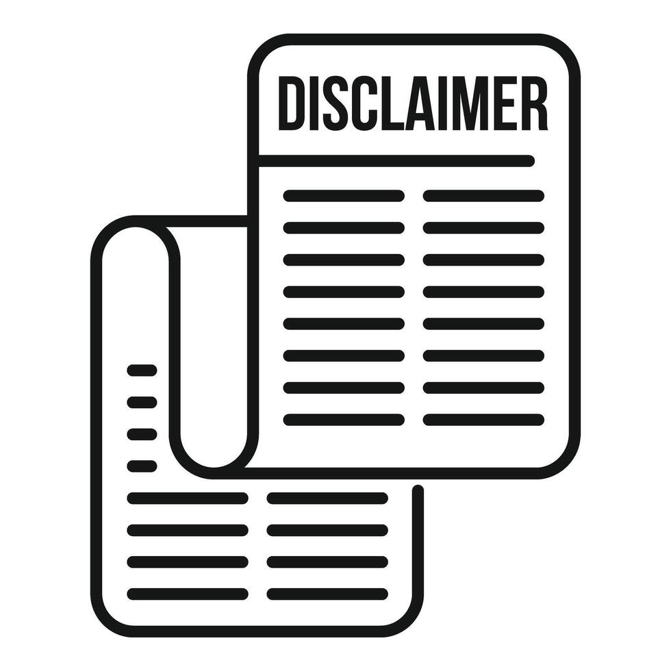 disclaimer opera carta icona schema . protezione marchio vettore