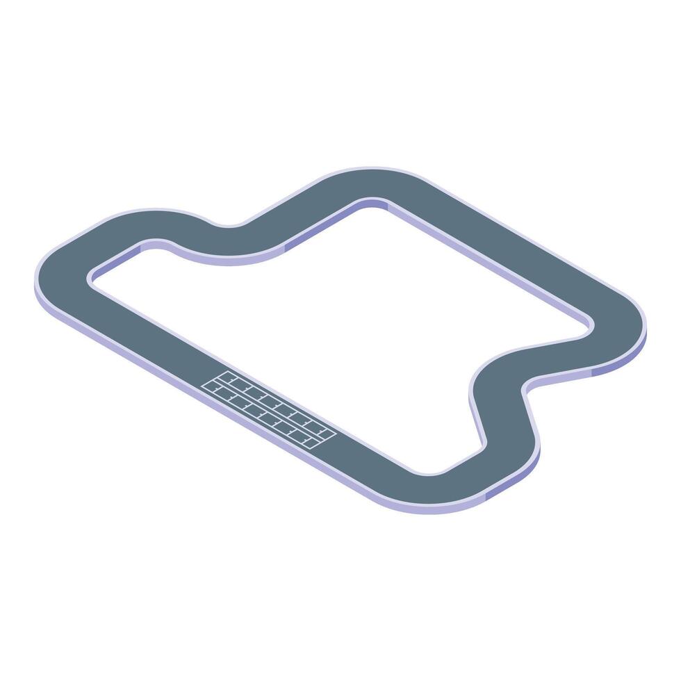 kart da corsa traccia icona isometrico . sport circuito vettore
