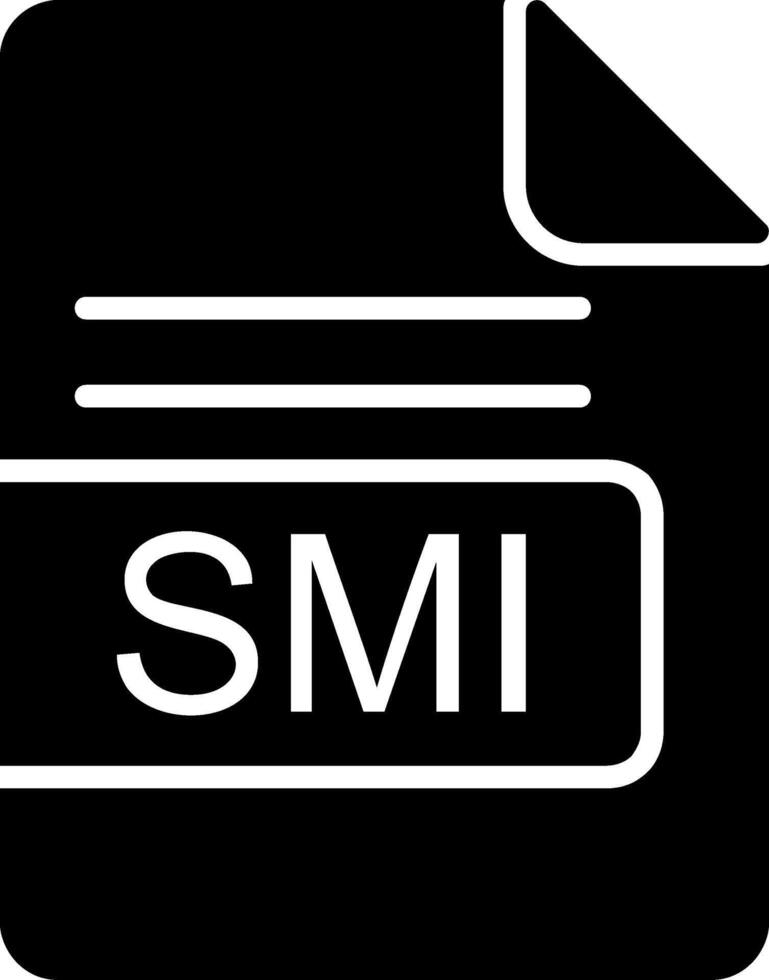 smi file formato glifo icona vettore