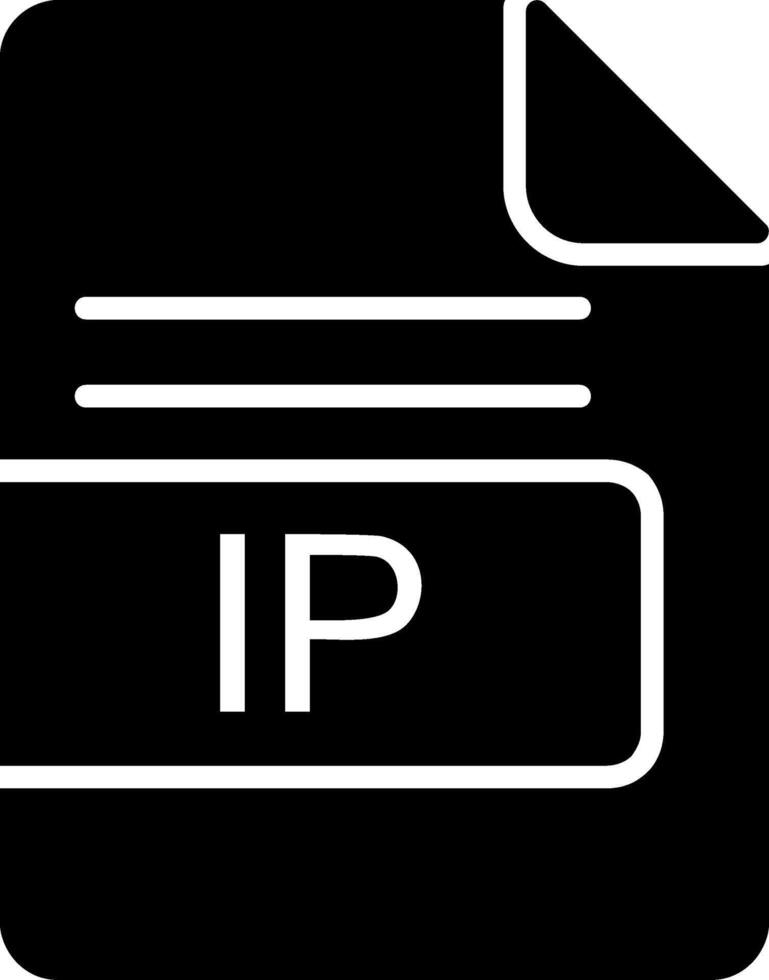 ip file formato glifo icona vettore