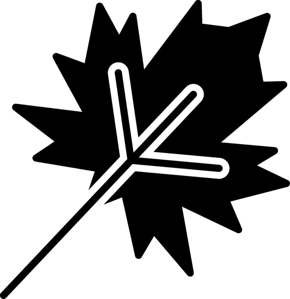icona del glifo con foglie secche vettore