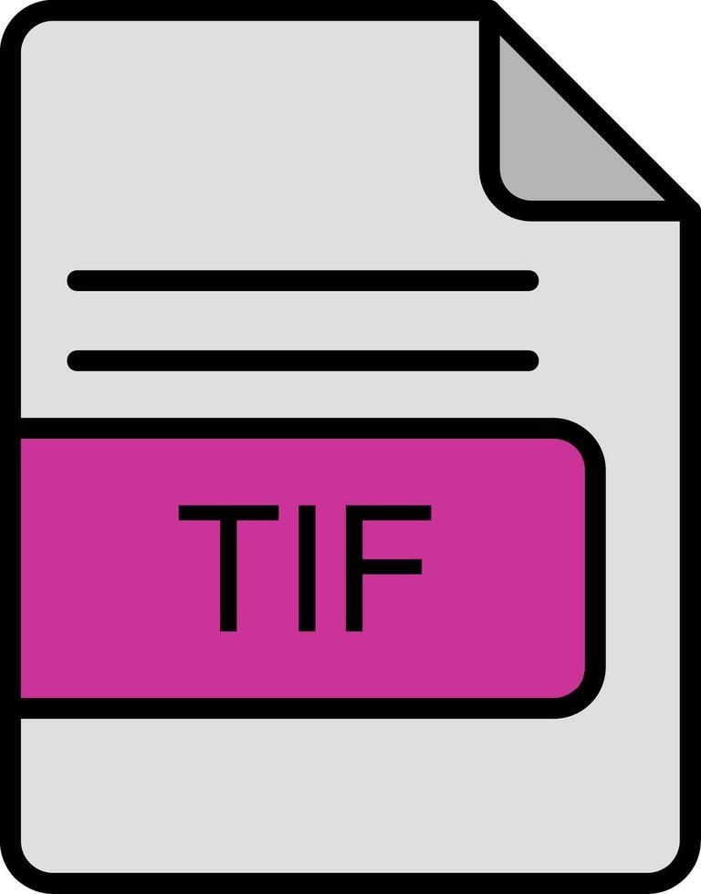 tif file formato linea pieno icona vettore