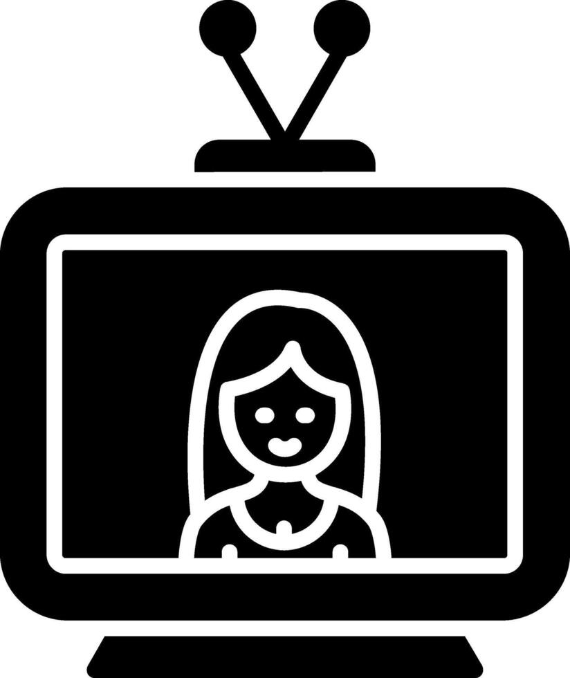 icona del glifo televisivo vettore