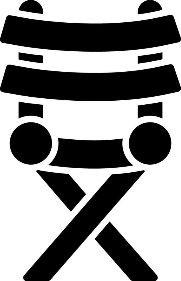 icona del glifo con sedia da regista vettore
