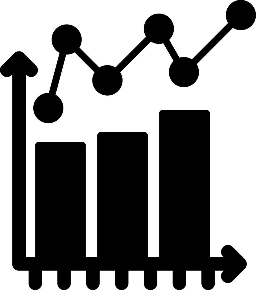 icona del glifo con grafico a barre vettore