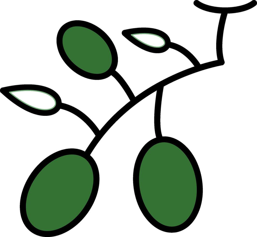 olive linea pieno icona vettore