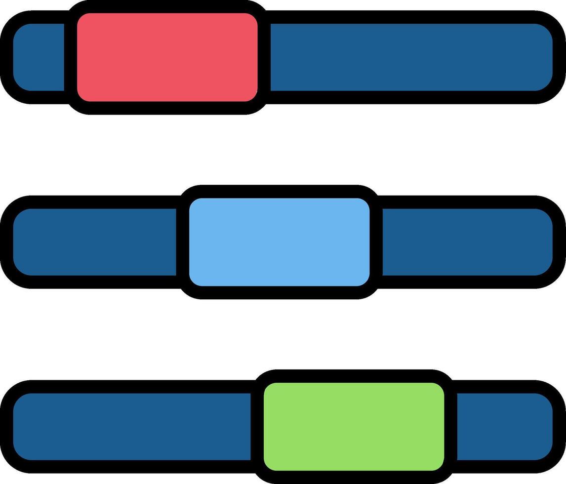 progresso bar linea pieno icona vettore