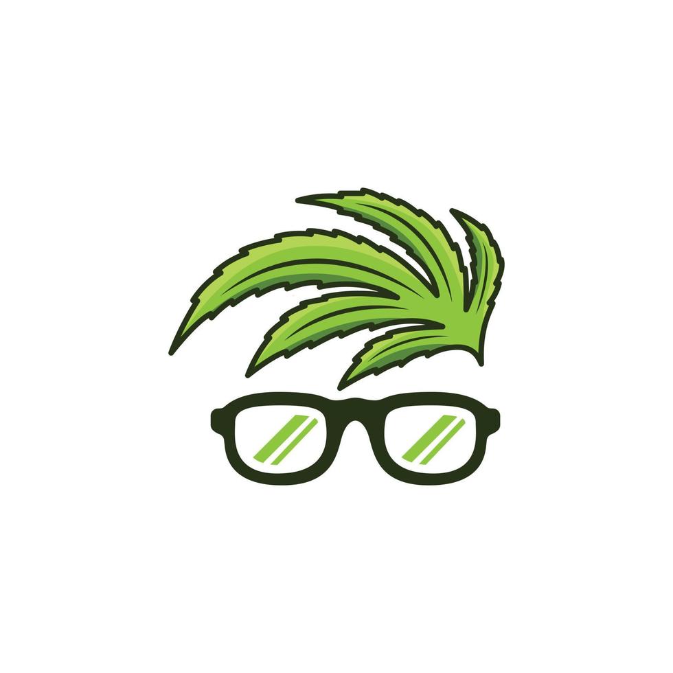 logo di marijuana geek vettore