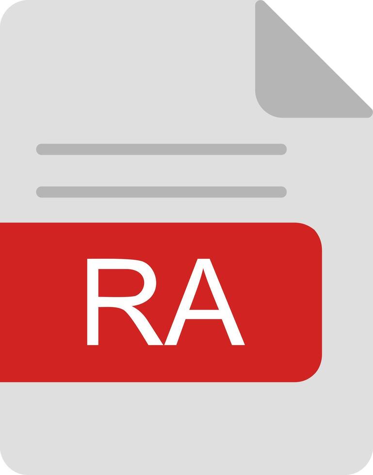RA file formato piatto icona vettore