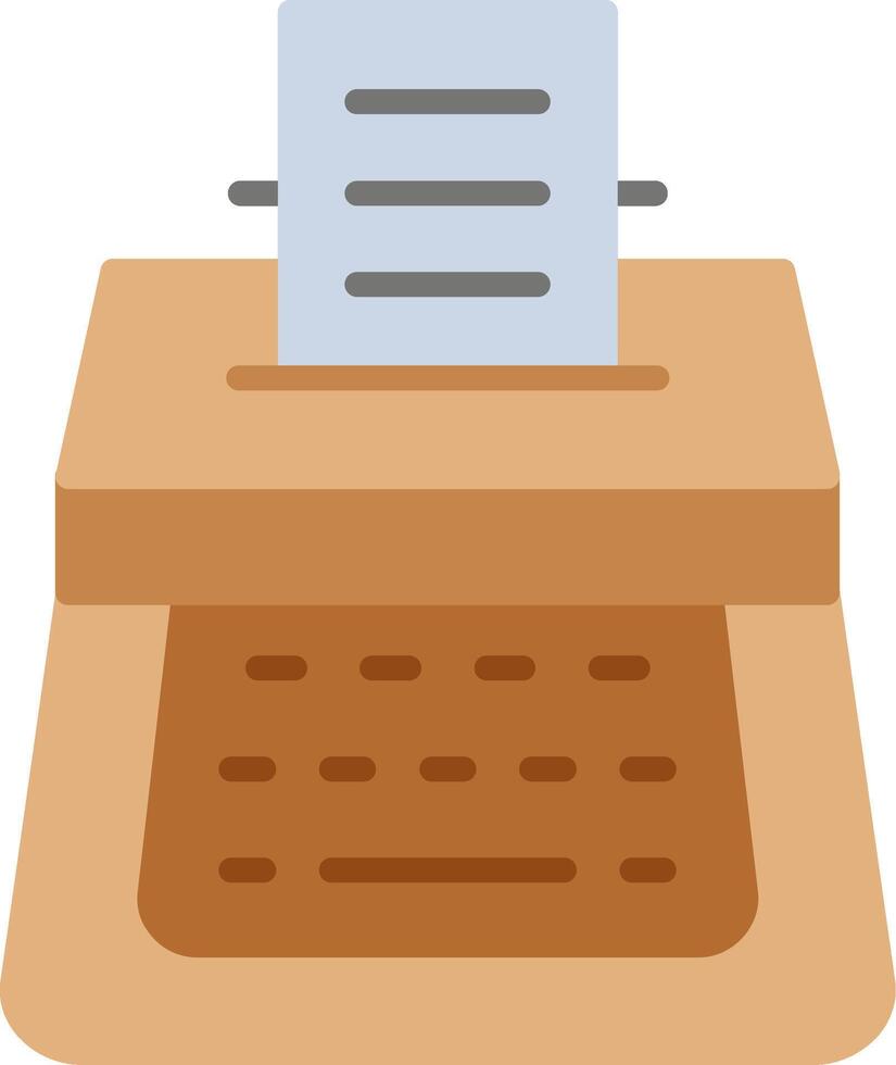 icona piatta della macchina da scrivere vettore