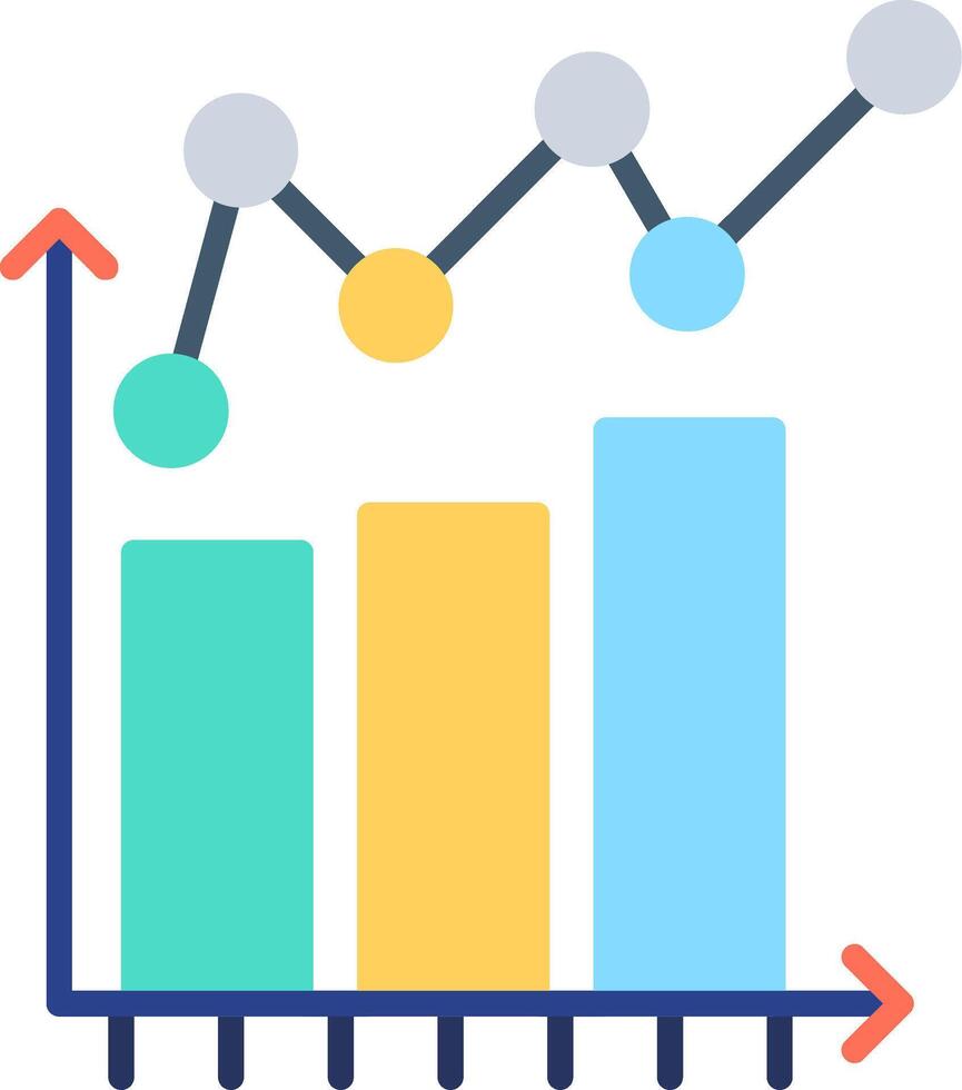 icona piatta del grafico a barre vettore