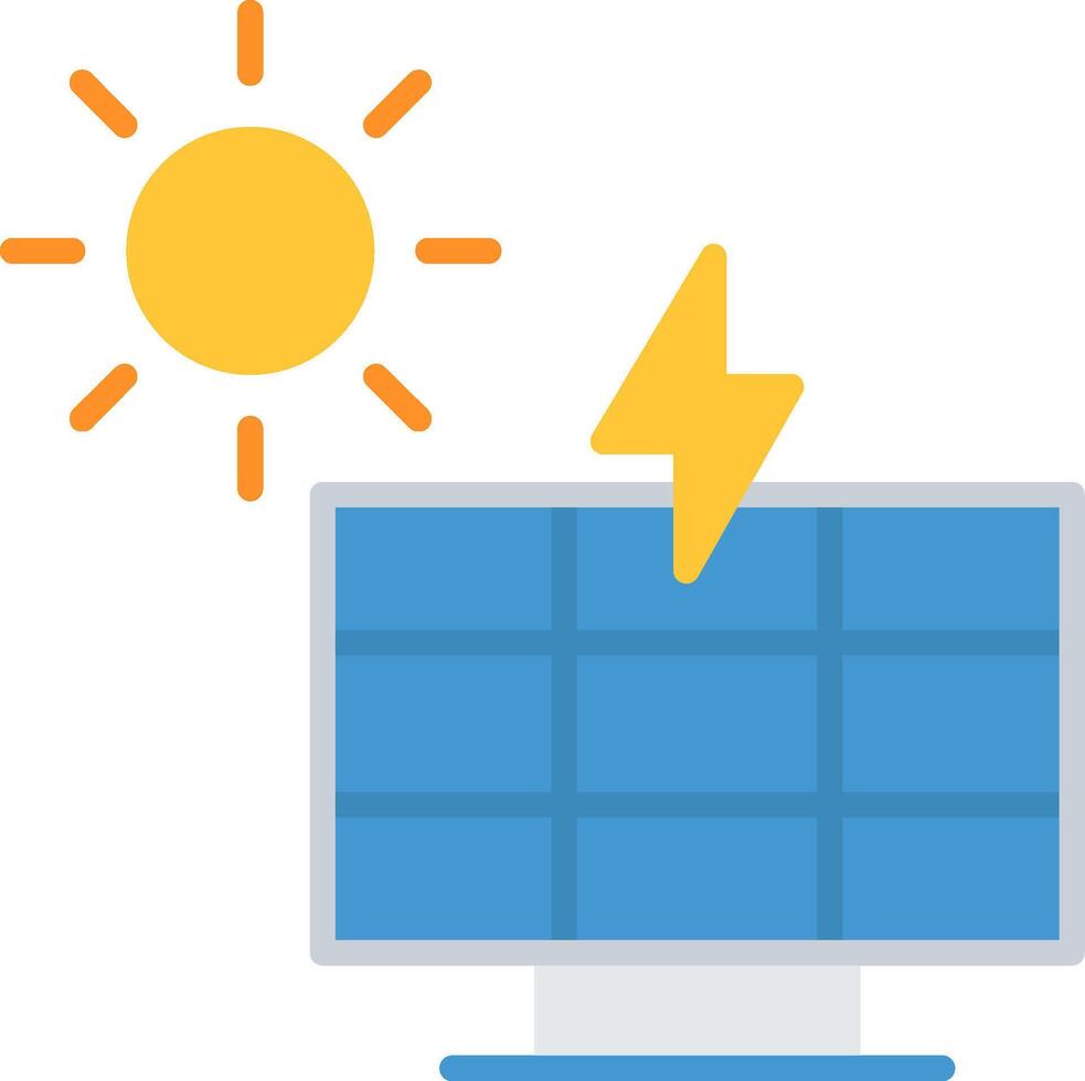 solare energia piatto icona vettore