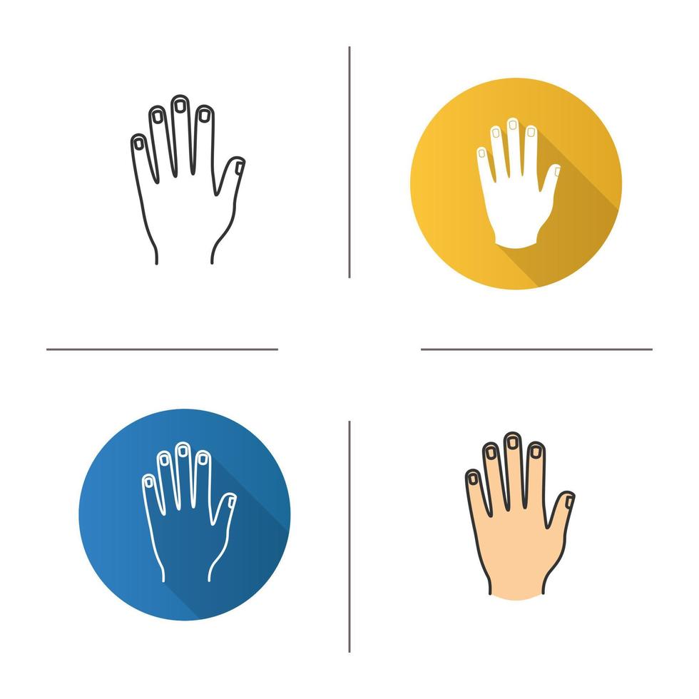 icona della mano dell'uomo. design piatto, stili lineari e di colore. illustrazioni vettoriali isolate