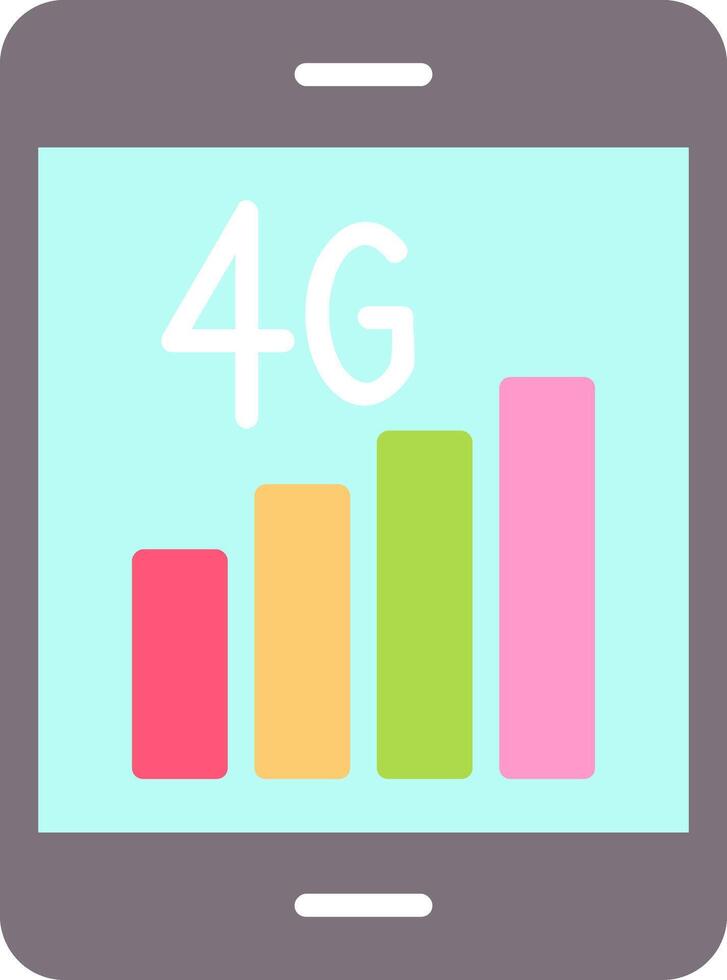 4g piatto icona vettore