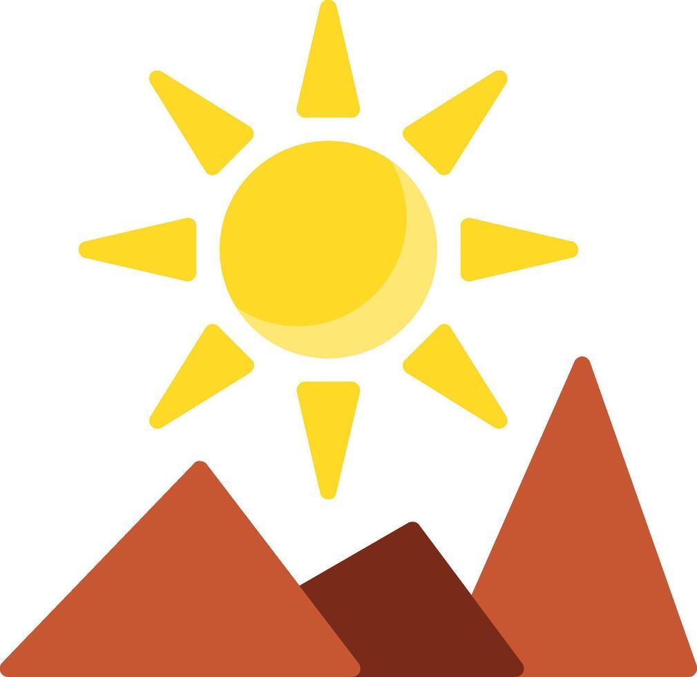 icona piatta del sole vettore