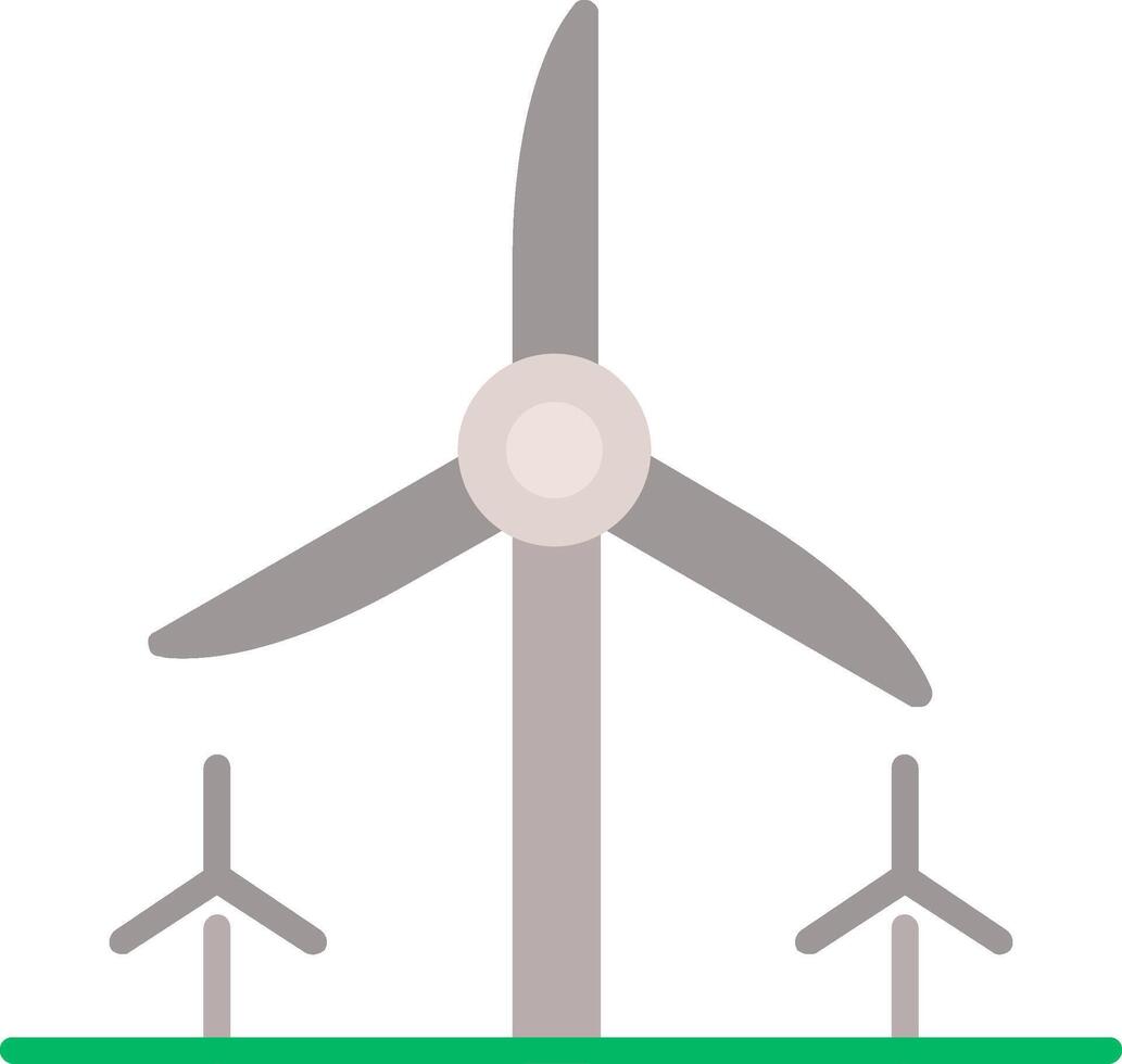 turbina energia piatto icona vettore