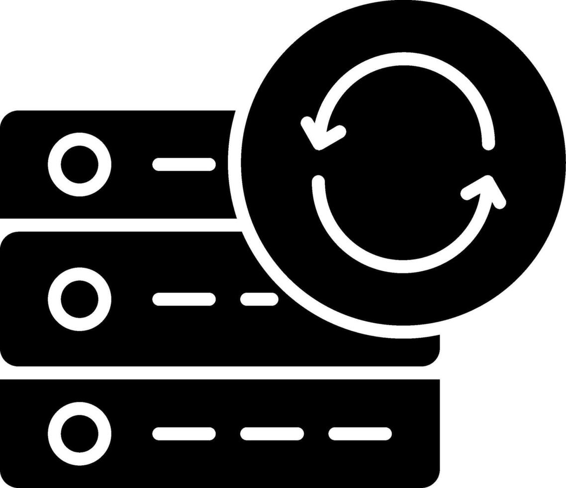 dati sincronizzazione glifo icona vettore