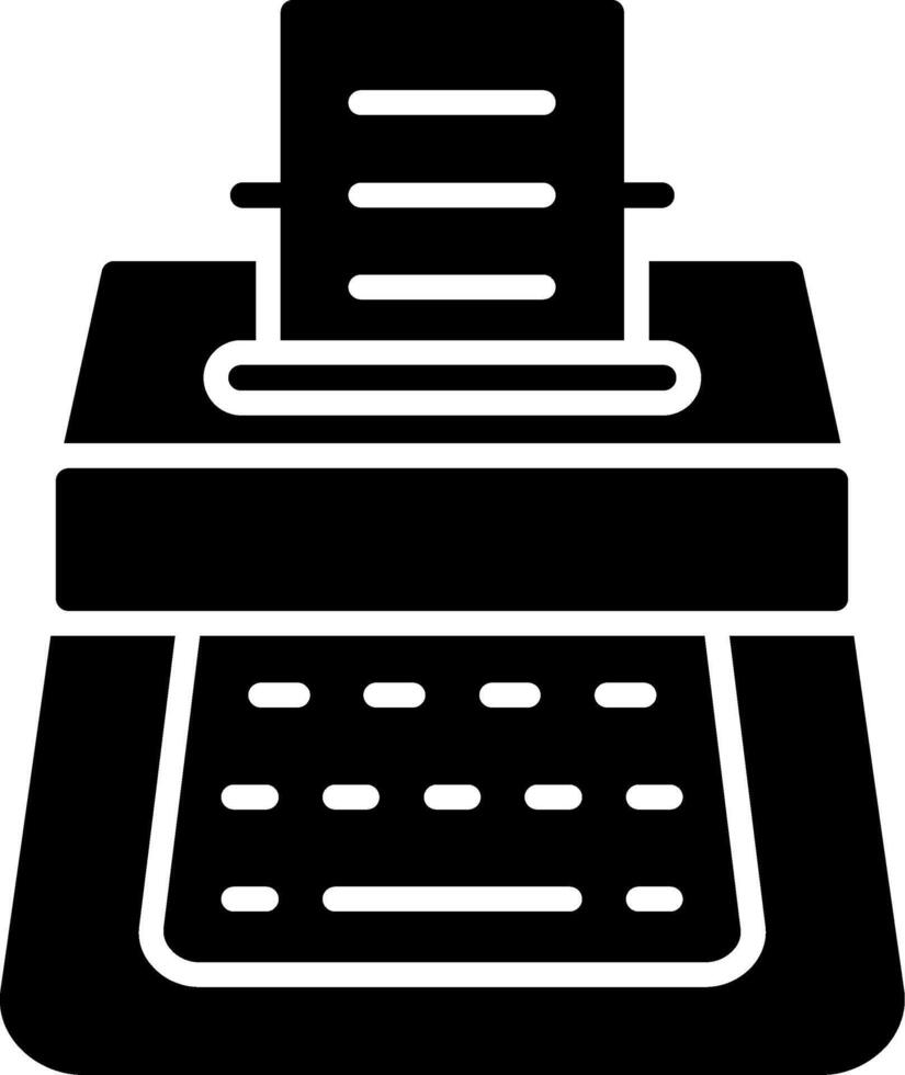icona del glifo della macchina da scrivere vettore