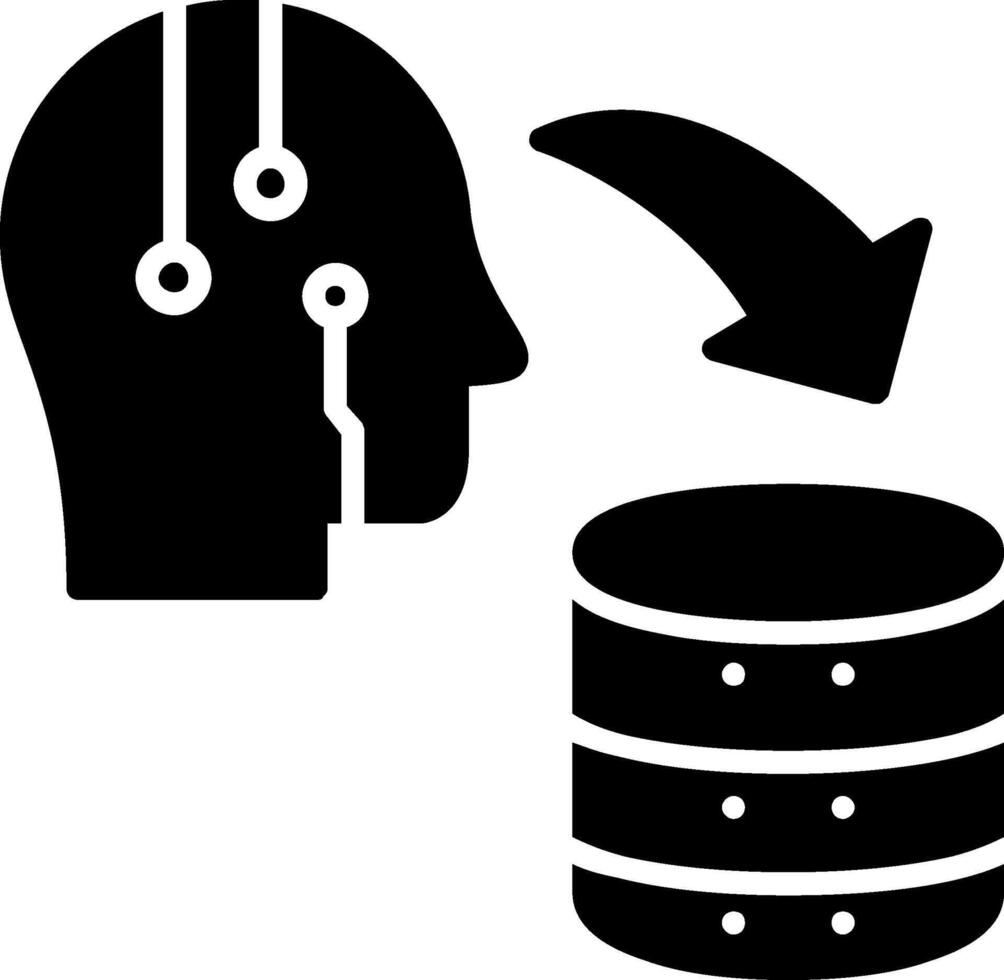 icona del glifo con trasferimento dati vettore